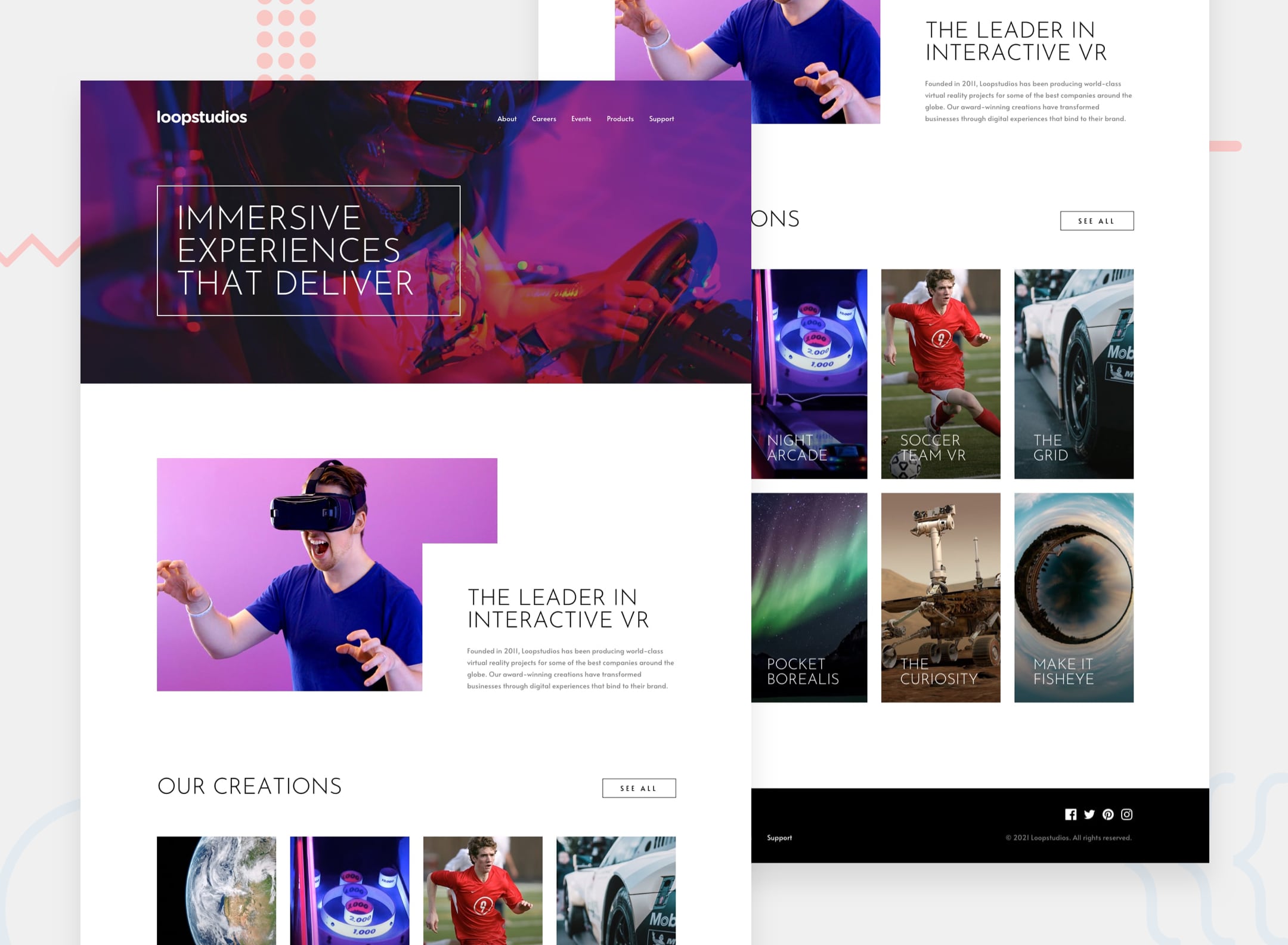 Studio landing page design